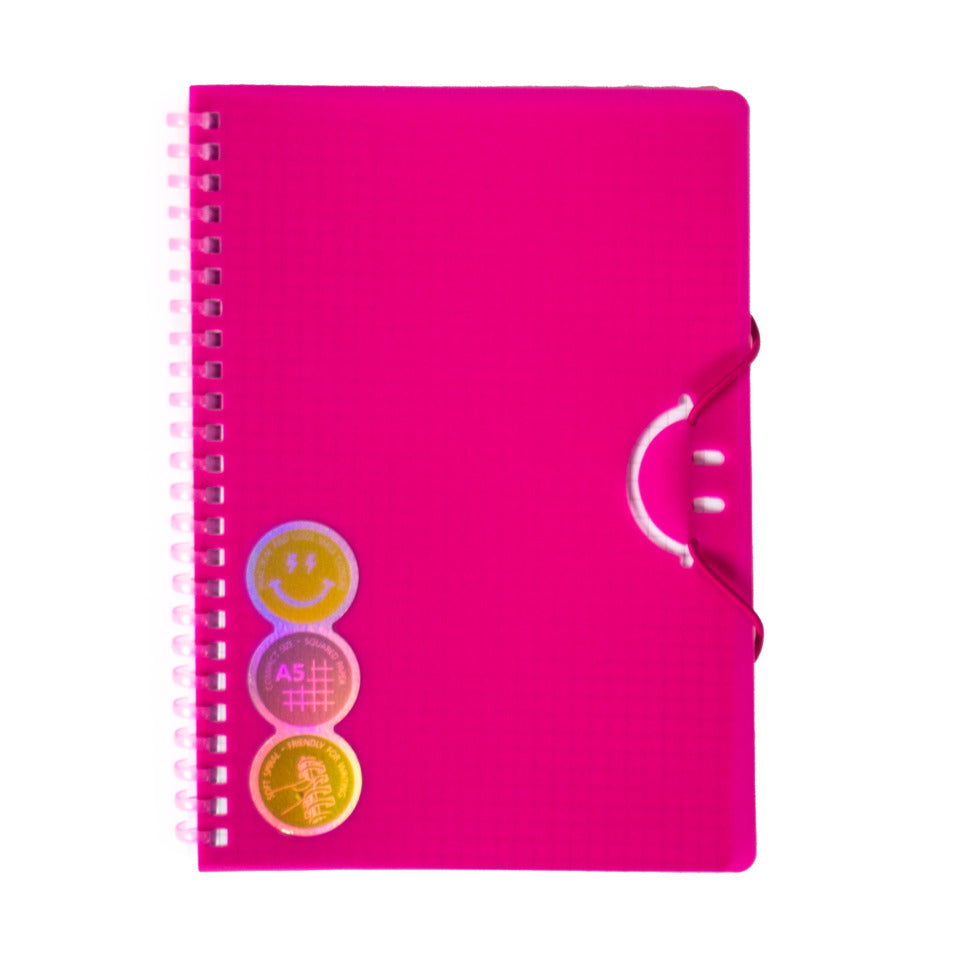 Spiralnotizbuch Smile, A5, 80 Blatt, kariert, pink DONAU 1347400-30
