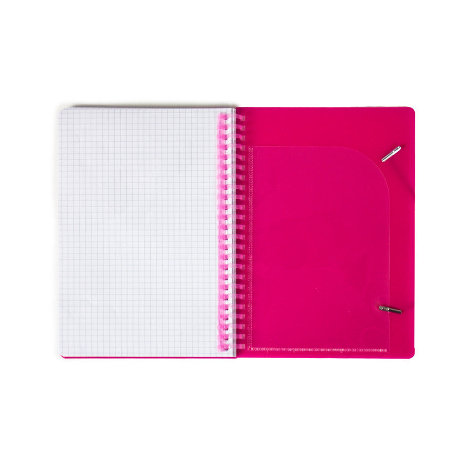 Spiralnotizbuch Smile, A5, 80 Blatt, kariert, pink DONAU 1347400-30