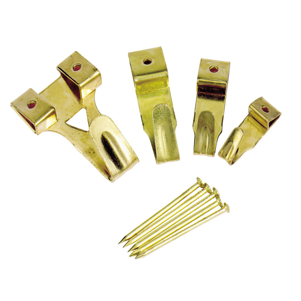 Bilderhaken Messing, 12 Stück, sortiert Q-CONNECT KF02031