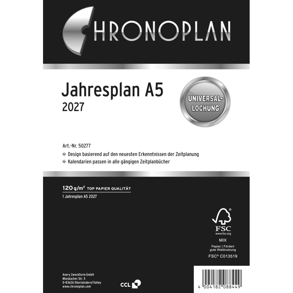 Tagesplan Midi 2027, A5, 6M/1S CHRONOPLAN 50277
