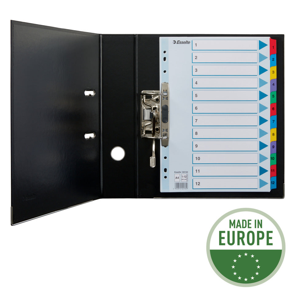 Kartonregister 1-12, A4, Karton, 12 Blatt, weiss ESSELTE 100162 ESSELTE 100162 Karton fbg.Tabs