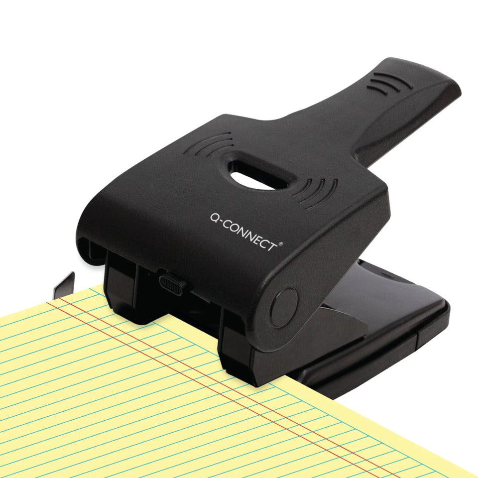 Kraftlocher, 65 Blatt, Anschlagschiene, schwarz Q-CONNECT KF01237
