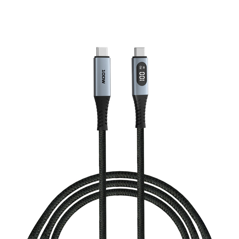 Ladekabel USB-C, 120 cm, 100W, LED, schwarz/silber VERBATIM 31848