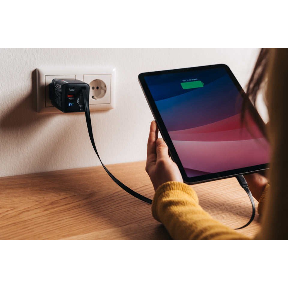Ladegerät Charger, 65W, 3-fach Kabeleinzug, schwarz VERBATIM 32217