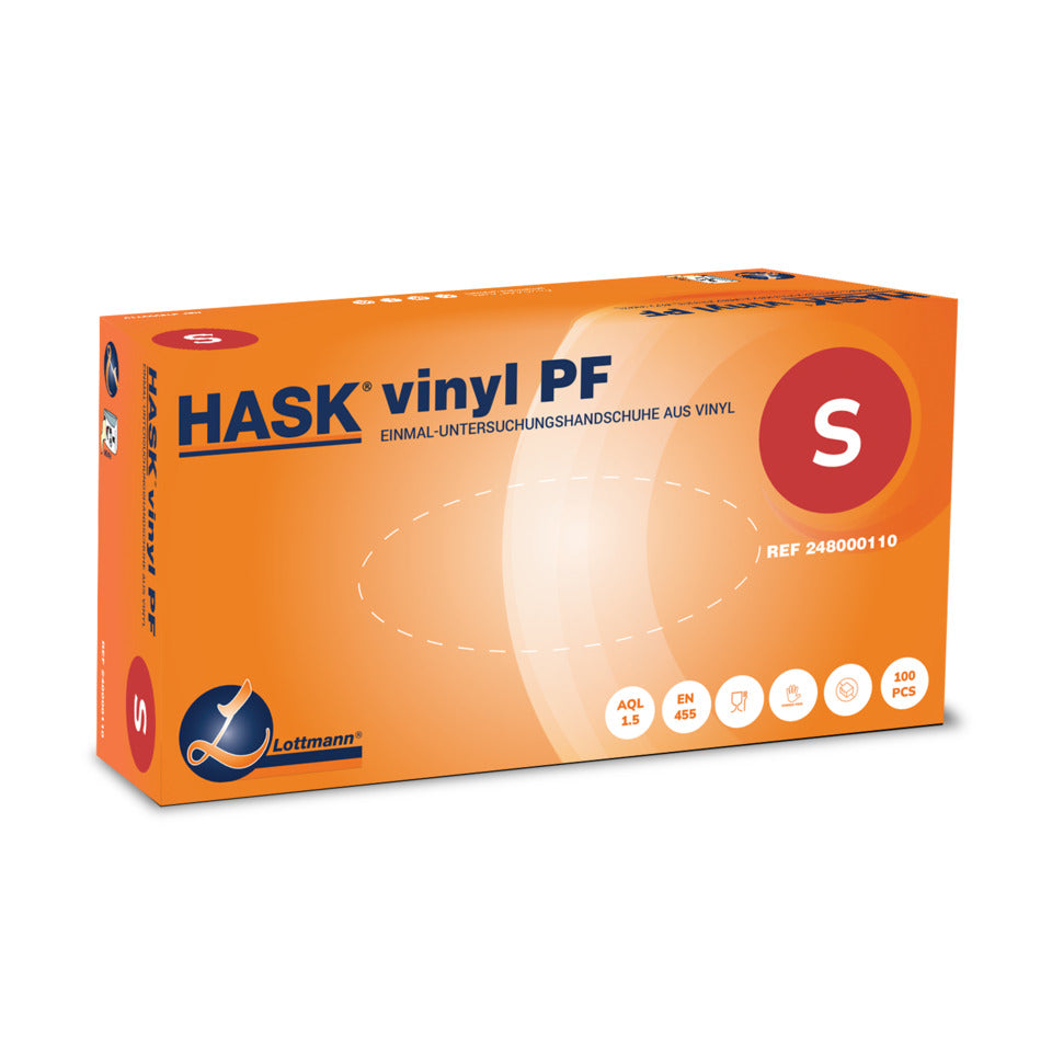Einmalhandschuhe Vinyl, Gr.S, 100 Stück, weiß HASK 248000110 HASK 248000110 247000110 100St