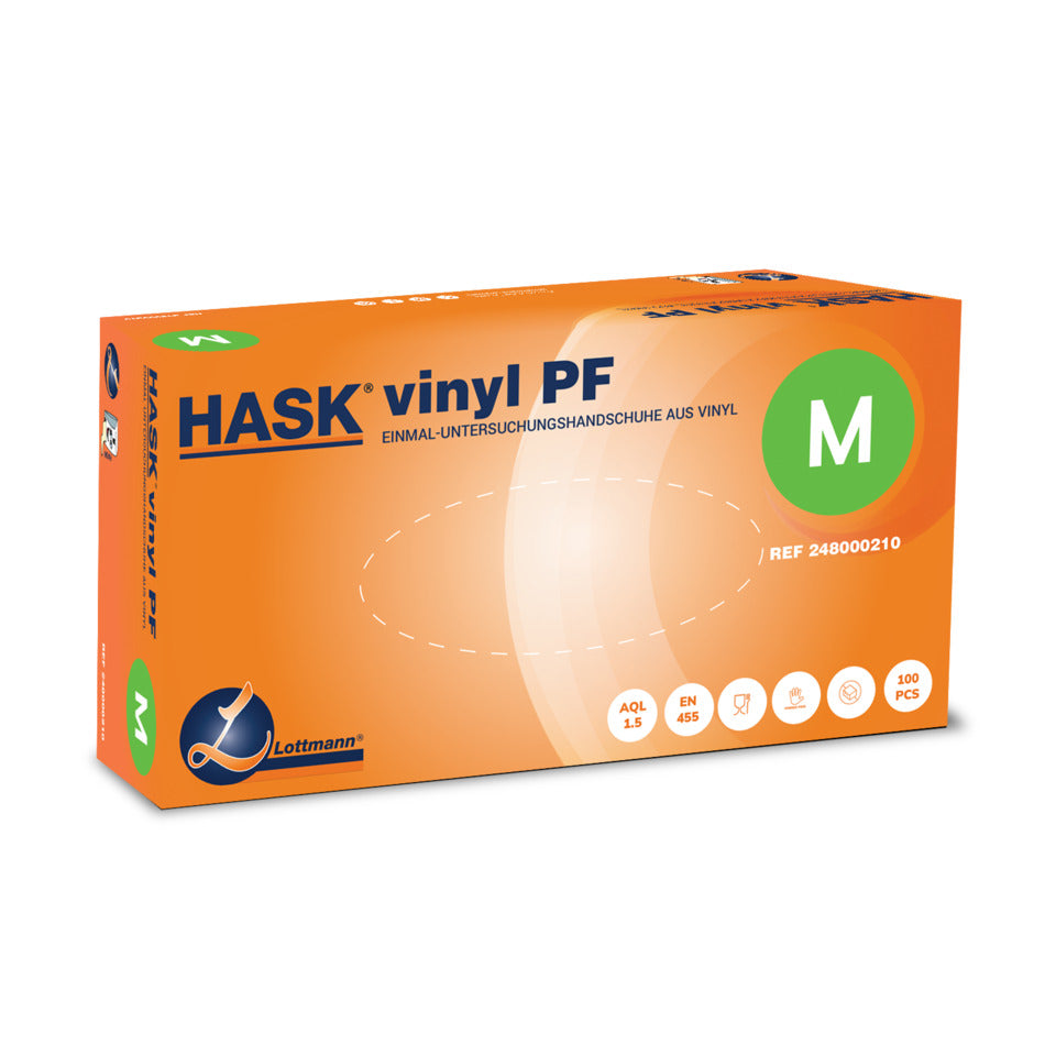 Einmalhandschuhe Vinyl, Gr.M, 100 Stück, weiß HASK 248000210 HASK 248000210 247000210 100St