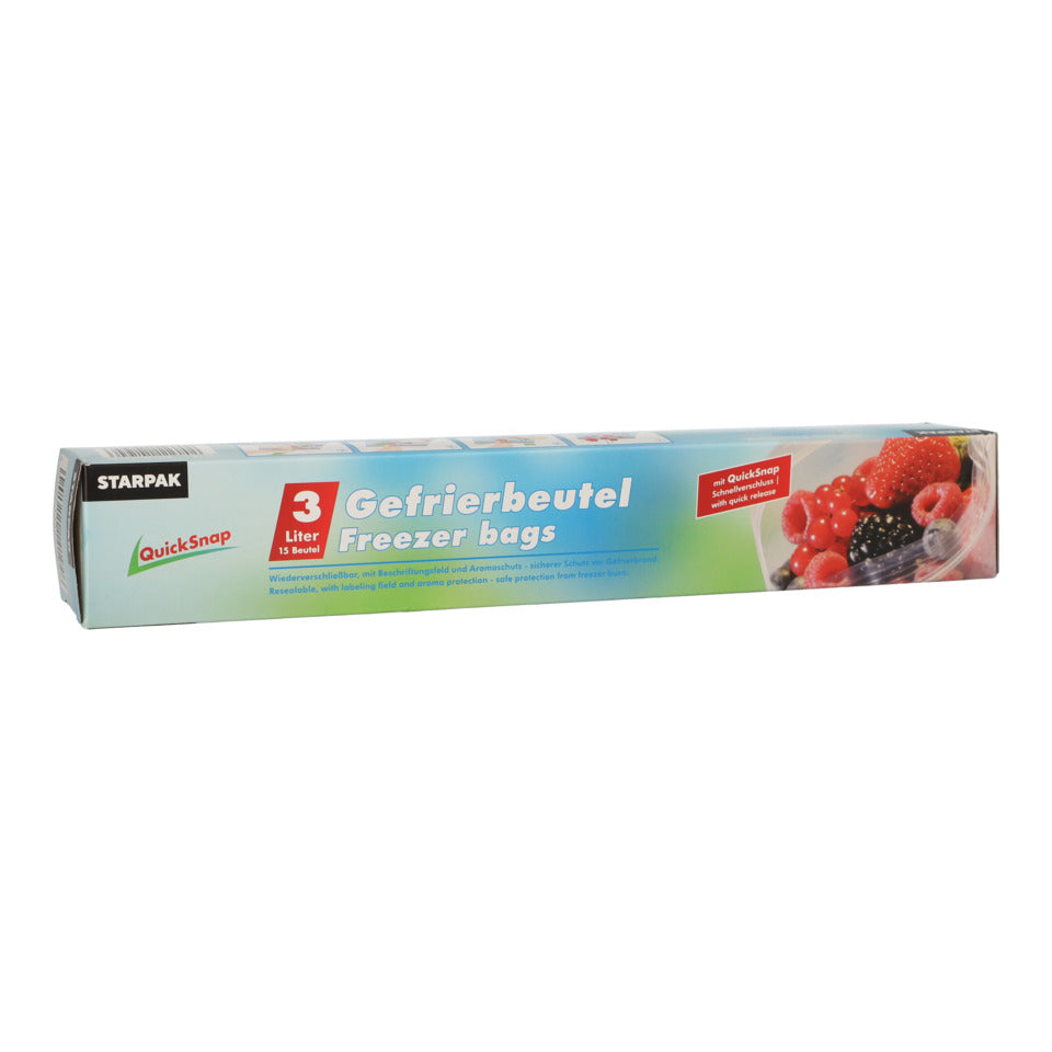 Gefrierbeutel QuickSnap, 3L, 15 Stück, transparent STARPAK 14194 STARPAK 14194 wiederverschließbar