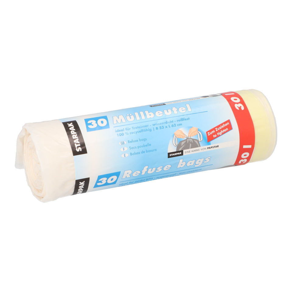 Müllbeutel mit Zugband, 30L, 30 Stück STARPAK 14199 STARPAK 14199 62x53cm