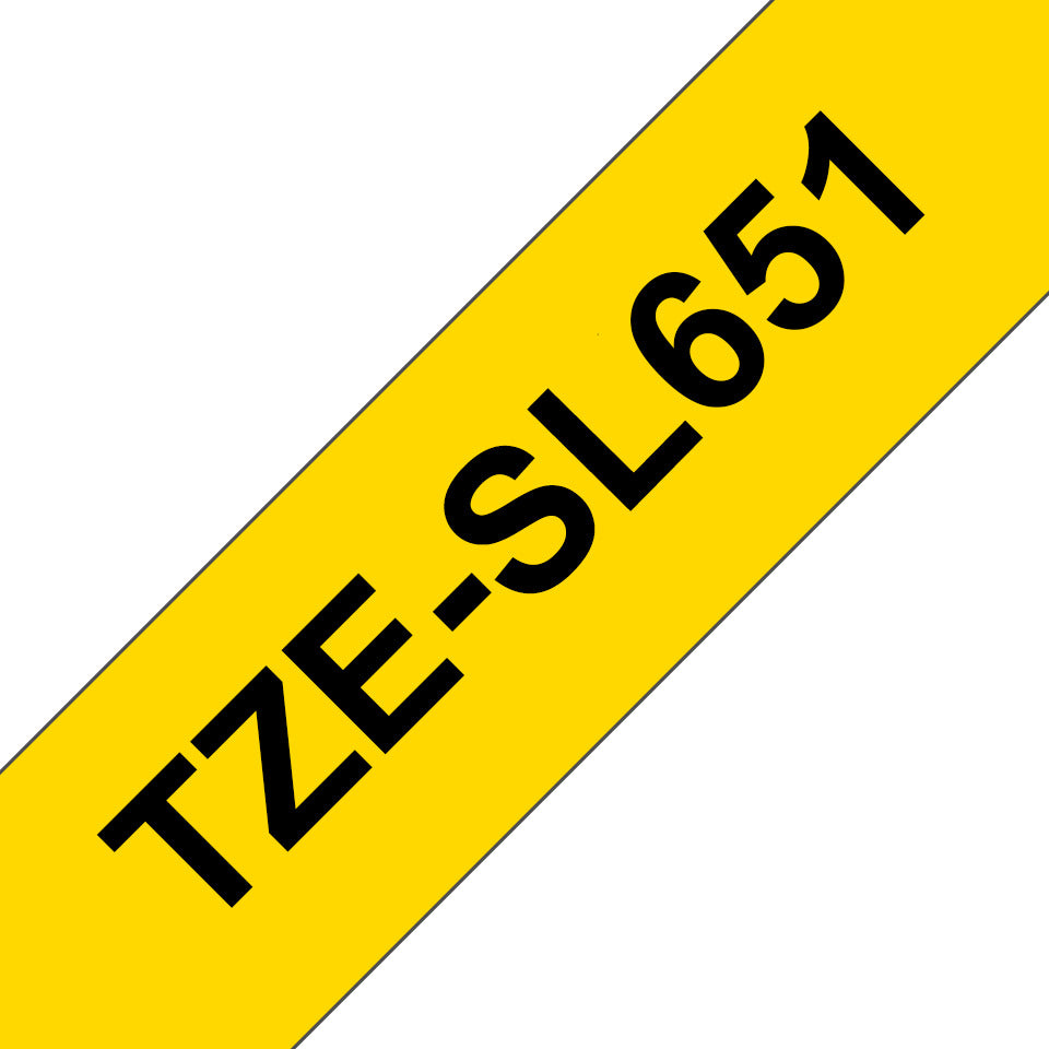 Schriftband selbstlaminiert, 24mmx8m, schwarz/gelb BROTHER TZESL651 BROTHER TZESL651 24mm x 8m