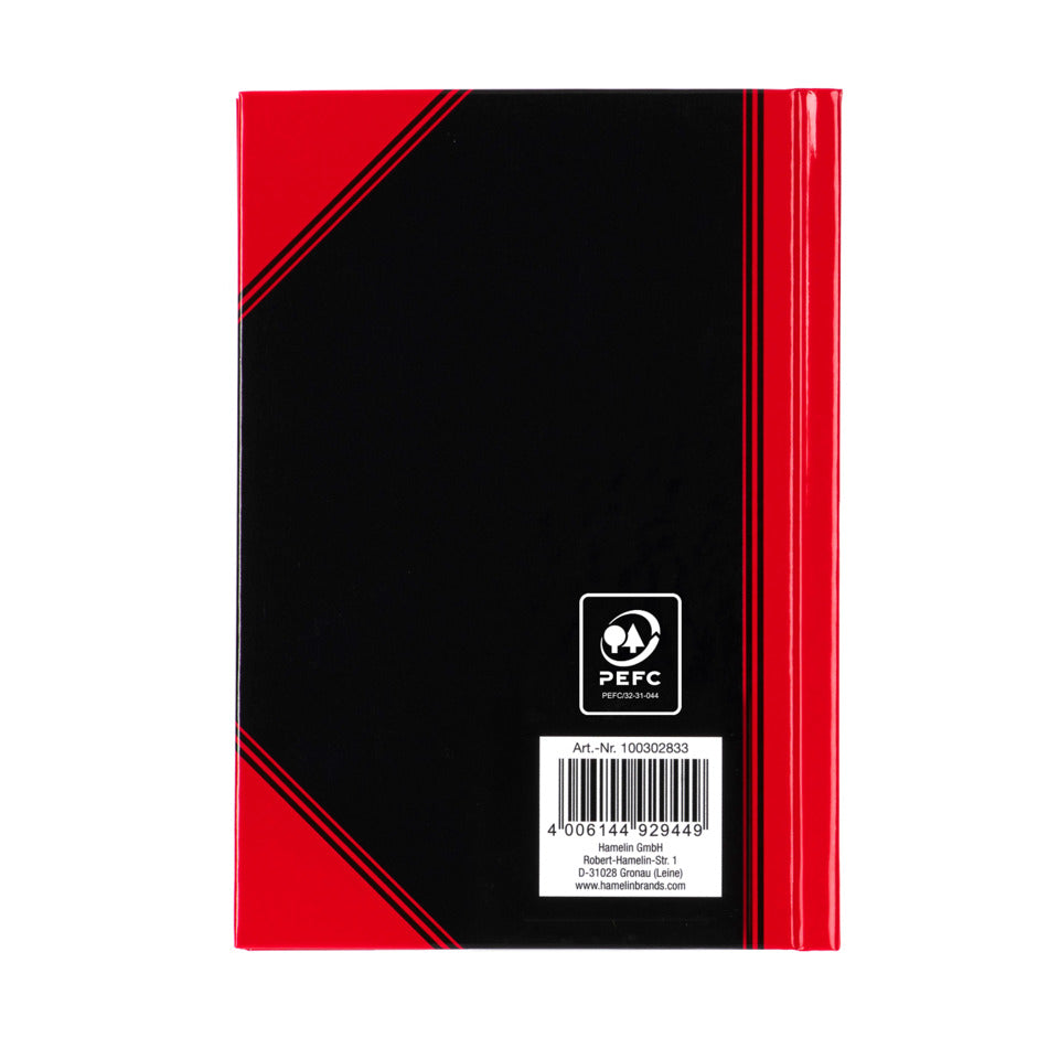 Chinakladde, A6, 96 Blatt, blanko, schwarz/rot BANTEX 100302833 BANTEX 100302833 schwarz/rot