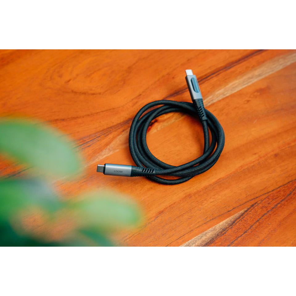 Ladekabel USB-C, 120 cm, 100W, LED, schwarz/silber VERBATIM 31848