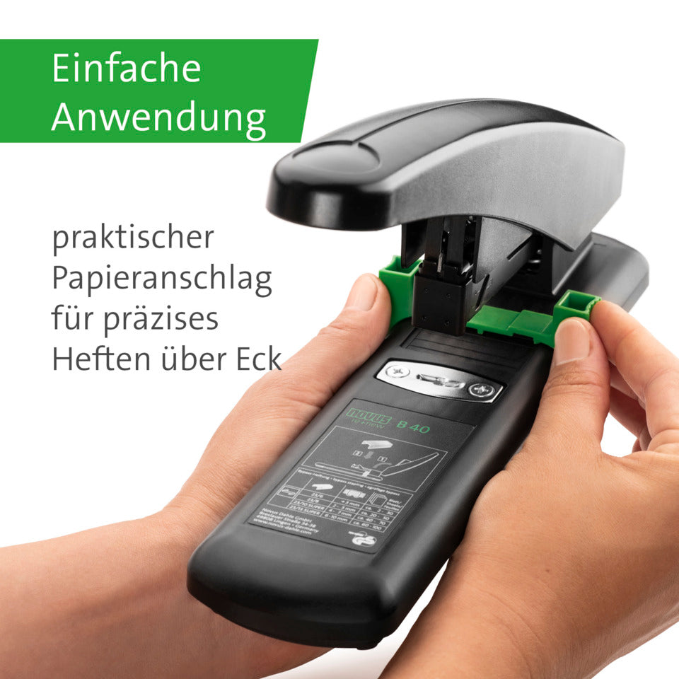 Blockheftgerät B 40 re+new, 100 Blatt, Einlegetiefe 55 mm, schwarz NOVUS 60-B40RENEW NOVUS 60-B40RENEW 023-0067