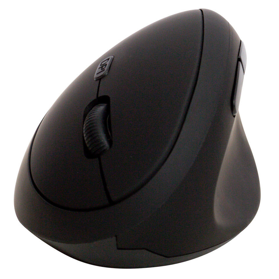 Maus Vertical Ergo - Rechtshänder, 6 Tasten, 1600dpi, kabellos, schwarz Q-CONNECT KF15116