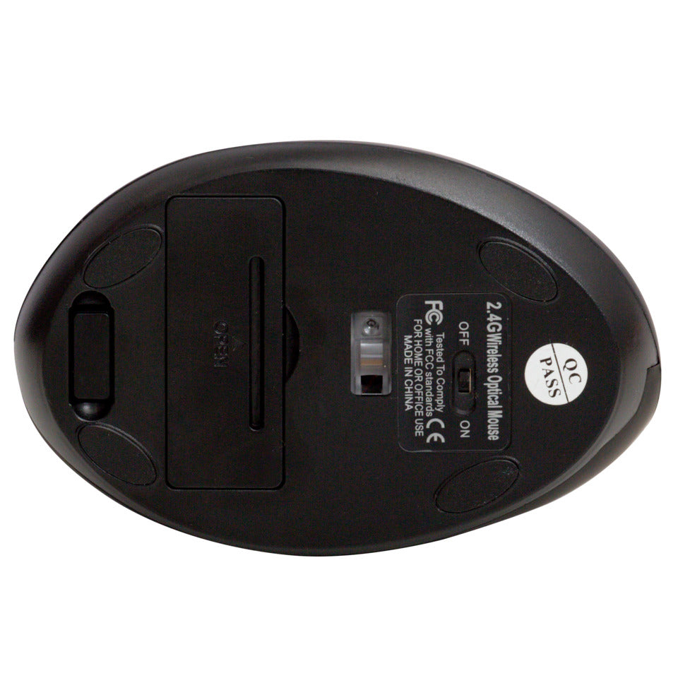 Maus Vertical Ergo - Rechtshänder, 6 Tasten, 1600dpi, kabellos, schwarz Q-CONNECT KF15116