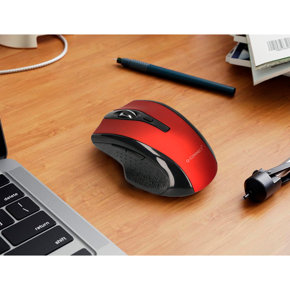 Maus Funk optisch kabellos schwarz/rot Q-CONNECT KF18068