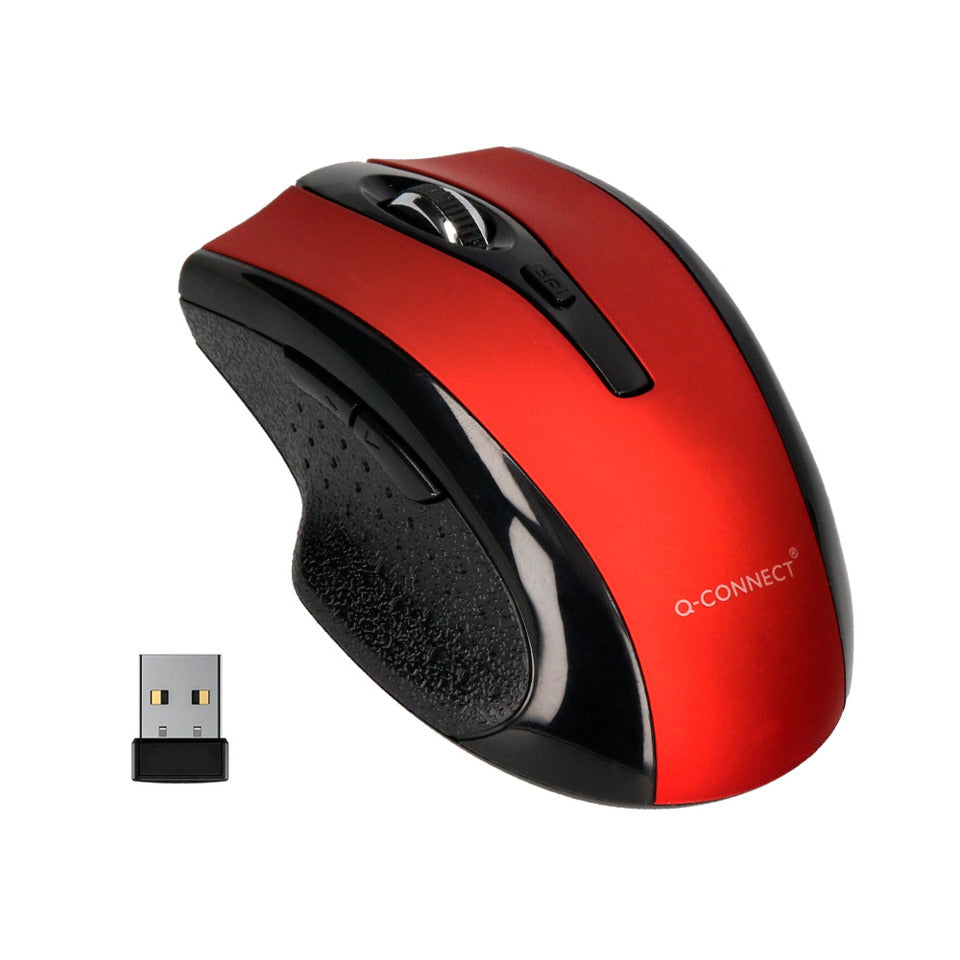 Maus Funk optisch kabellos schwarz/rot Q-CONNECT KF18068