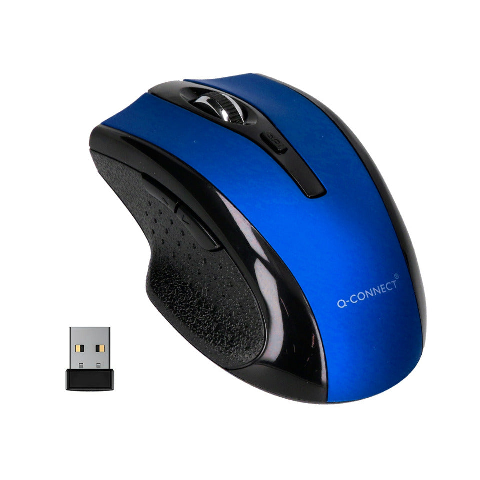 Maus Funk optisch kabellos schwarz/blau Q-CONNECT KF18069