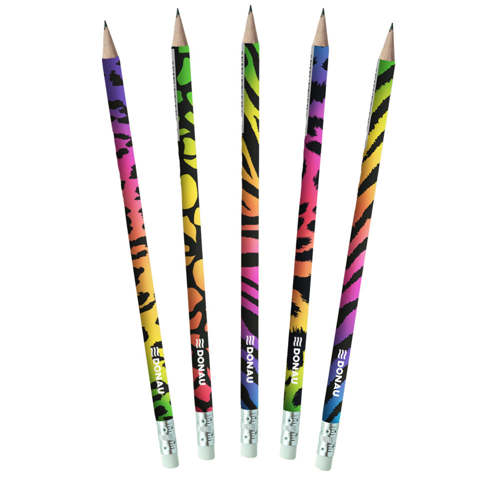 Bleistift mit Radierer Neon Safari, HB DONAU 3813102-99