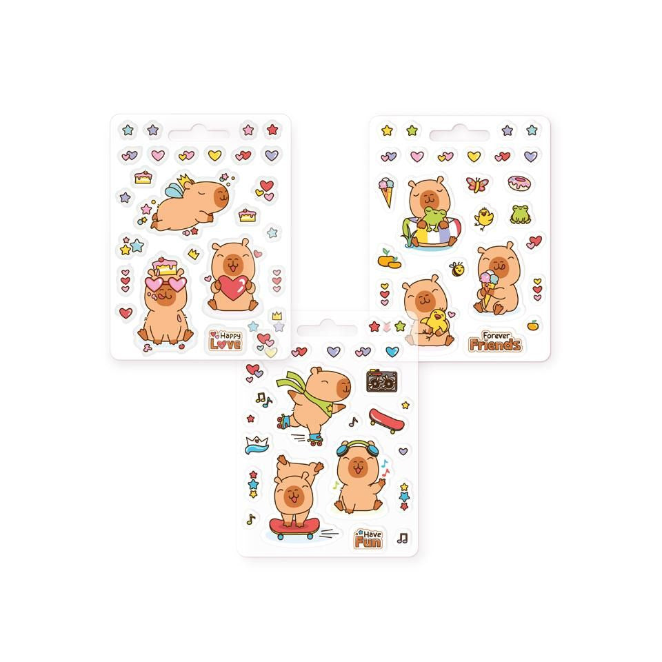 Sticker Set Happy Life Capybara, 26-teilig, sortiert TRENDHAUS 966926 TRENDHAUS 966926 Happy Life Capybara
