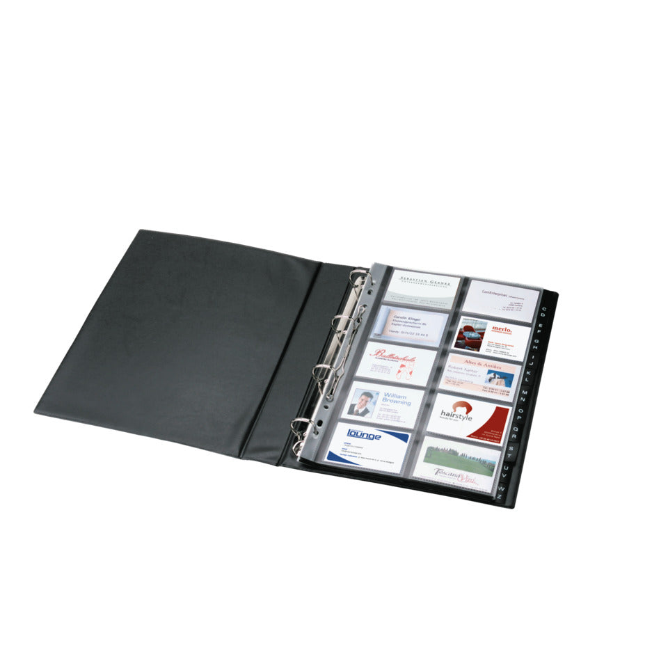 Visitenkartenbuch, 400 Karten, 2-reihig, Kunststoff, schwarz SIGEL VZ301 SIGEL VZ301  f. 400 Karten
