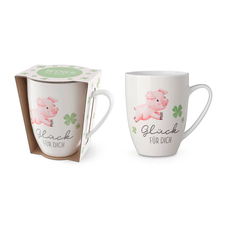 Kaffeebecher Liebe Wünsche - Glücksschweinchen, 250 ml FÜR DICH 950781 FÜR DICH 950781 250ml