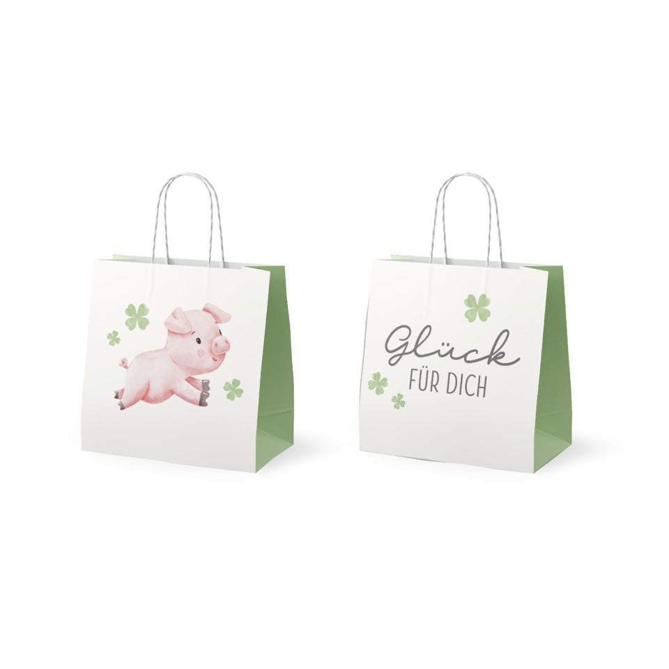 Geschenktragetasche Liebe Wünsche - Glücksschweinchen, 15 x 15 x 8 cm FÜR DICH 992781 FÜR DICH 992781 Glück 15x15x8cm
