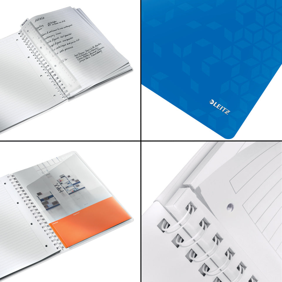 Collegeblock WOW, A4, PP, liniert, holzfrei, 80 Blatt, blau LEITZ 46370036 LEITZ 4637-00-36  80Bl liniert