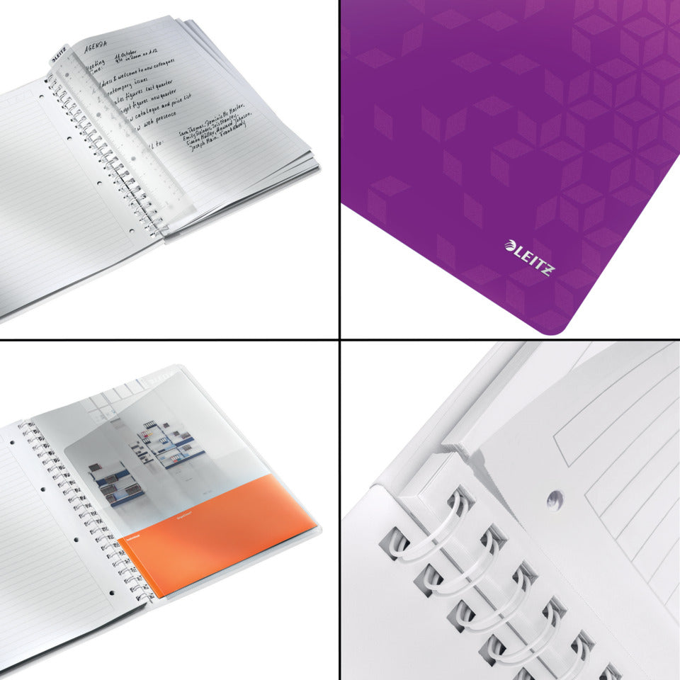 Collegeblock WOW, A4, PP, liniert, holzfrei, 80 Blatt, violett LEITZ 46370062 LEITZ 4637-00-62  80Bl liniert