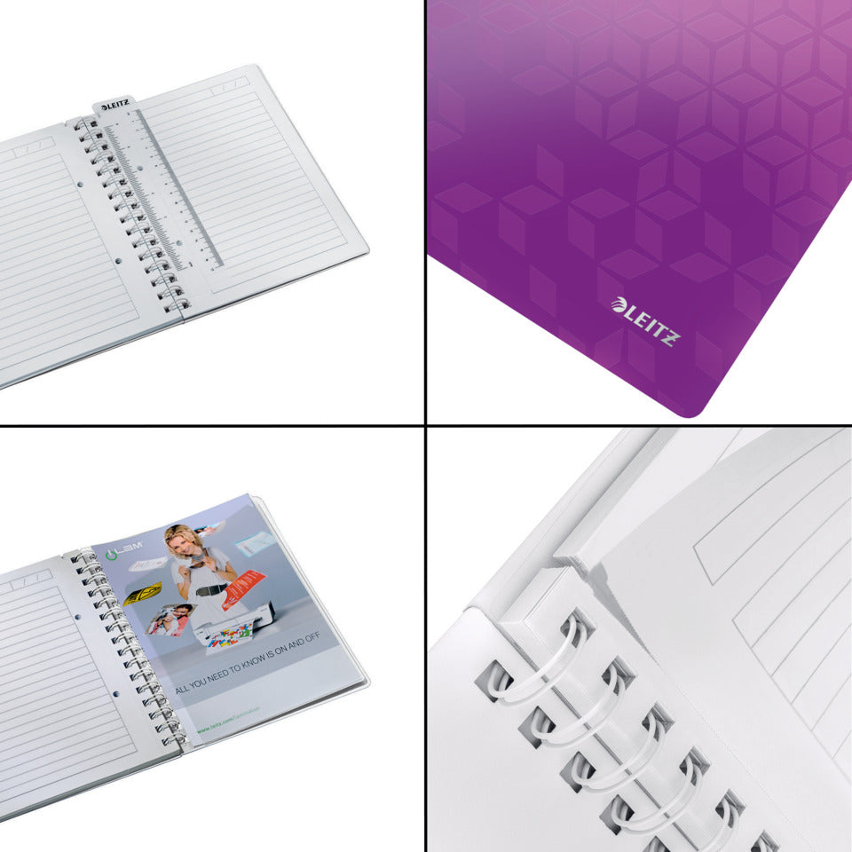 Collegeblock WOW, A5, PP, liniert, holzfrei, 80 Blatt, violett LEITZ 46390062 LEITZ 4639-00-62  80Bl lin.