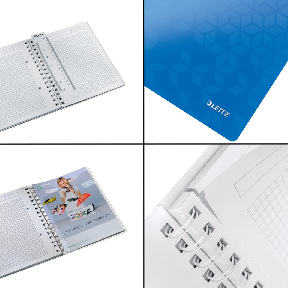 Collegeblock WOW, A5, PP, kariert, holzfrei, 80 Blatt, blau LEITZ 46410036 LEITZ 4641-00-36  80Bl kar.
