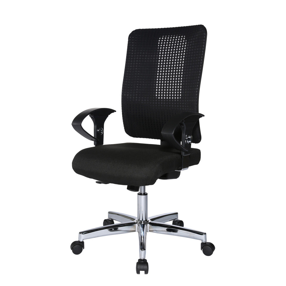 Drehstuhl Open XT mit Armlehnen, chrom/schwarz TOPSTAR OX790UG200H