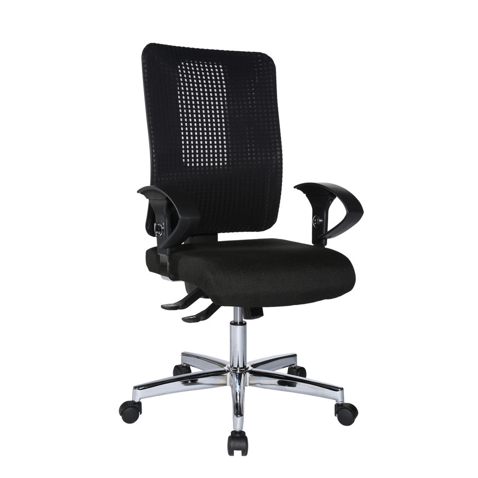 Drehstuhl Open XT mit Armlehnen, chrom/schwarz TOPSTAR OX790UG200H