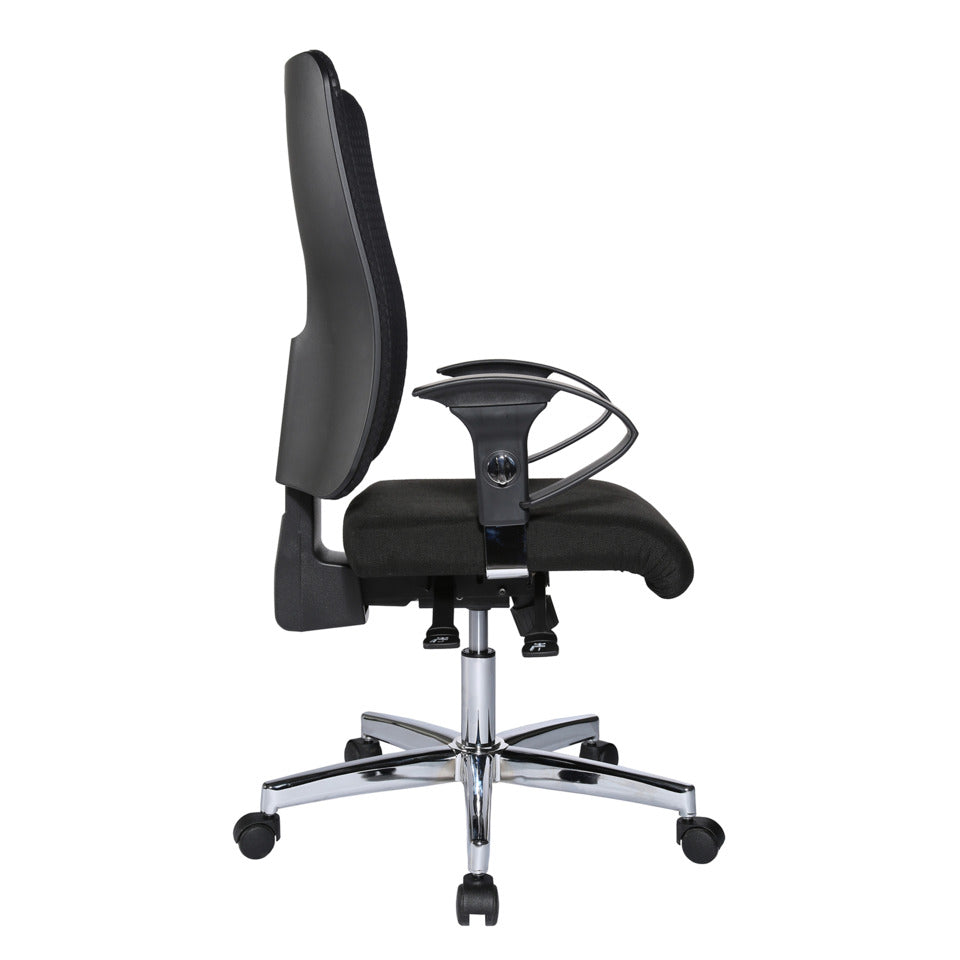 Drehstuhl Open XT mit Armlehnen, chrom/schwarz TOPSTAR OX790UG200H