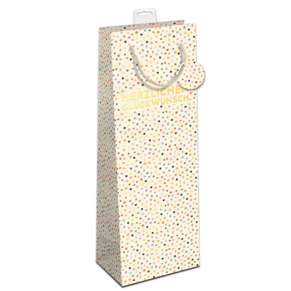 Flaschentragetasche Glückwunsch, 39 x 12 x 10 cm SKORPION 7549-2515-B 7549-2515-B 39x12x10cm  Zuckerrohrpapier