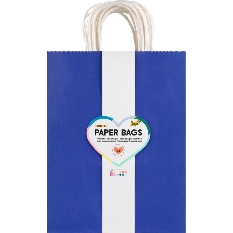 Geschenktragetasche, 31 x 24 x 12 cm, 20 Stück, bunt sortiert FOLIA 22439 FOLIA 22439 31x24x12cm