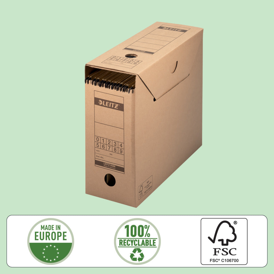 Archiv-Schachtel, A4, mit Verschlussklappe, naturbraun LEITZ 6086-00-00