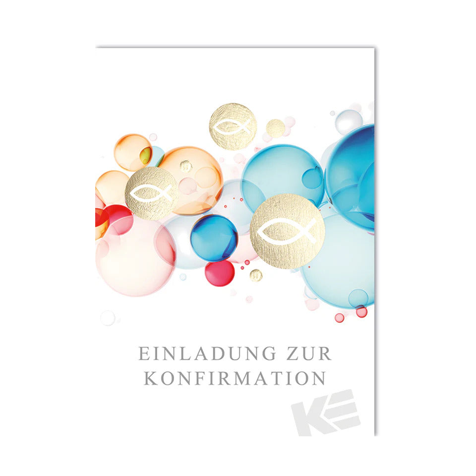 Konfirmationseinladung, 11,5 x 17 cm, 5 Stück  11-3614 11-3614 Bild geprägt