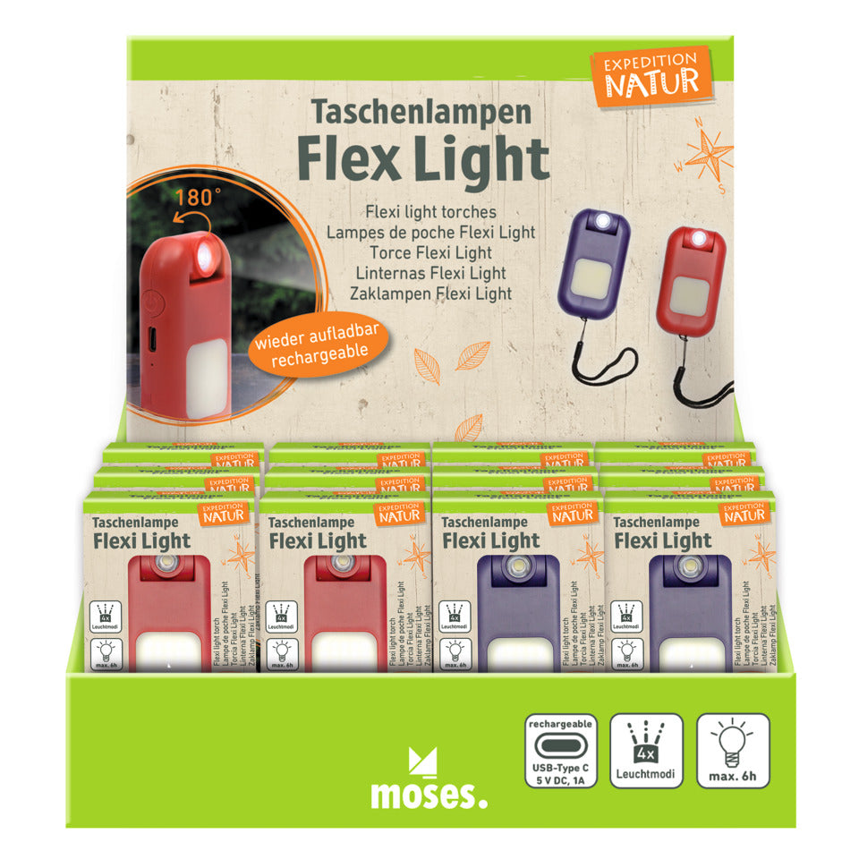 Taschenlampe Expedition Natur Flexi Light, aufladbar, sortiert MOSES 9896 MOSES. 9896
