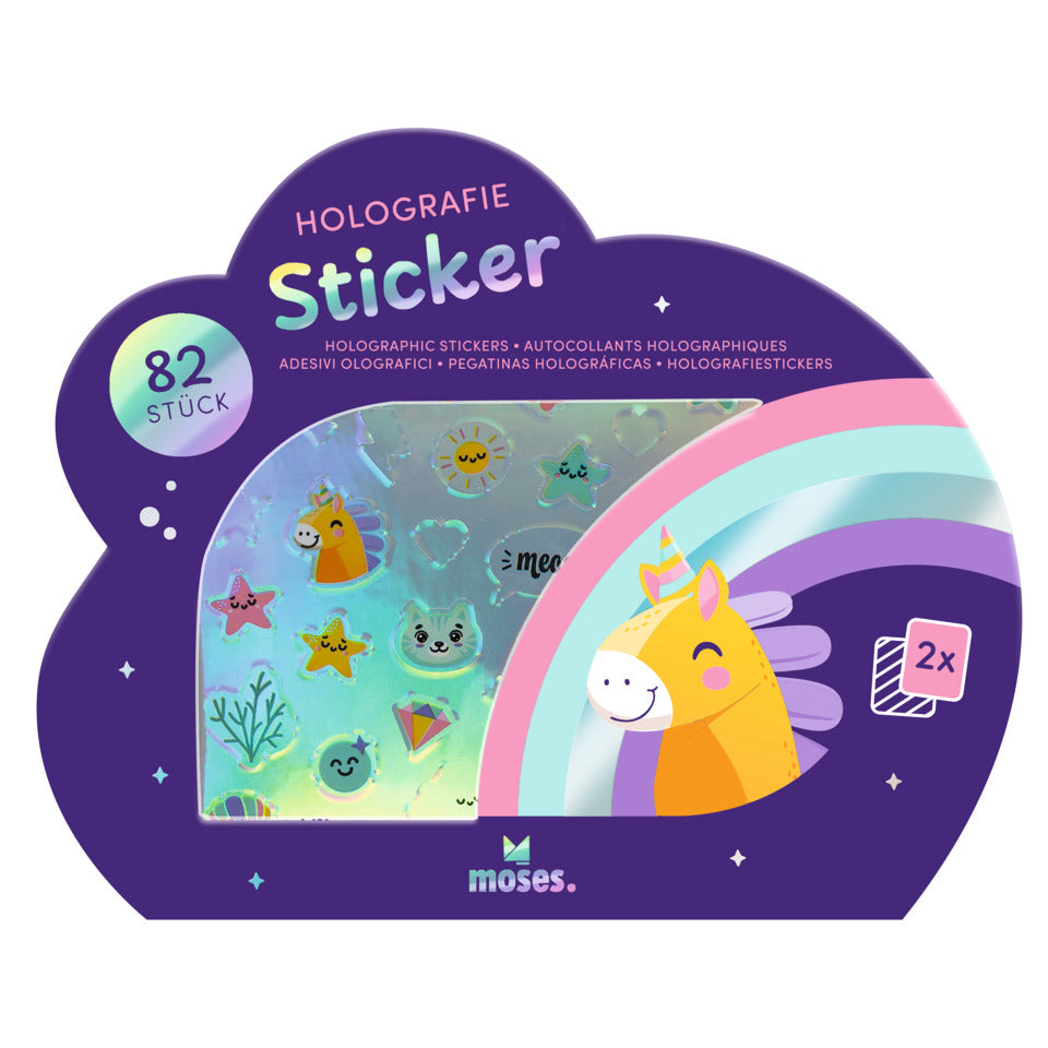 Sticker Holo, 82 Stück, sortiert MOSES 26318 MOSES. 26318