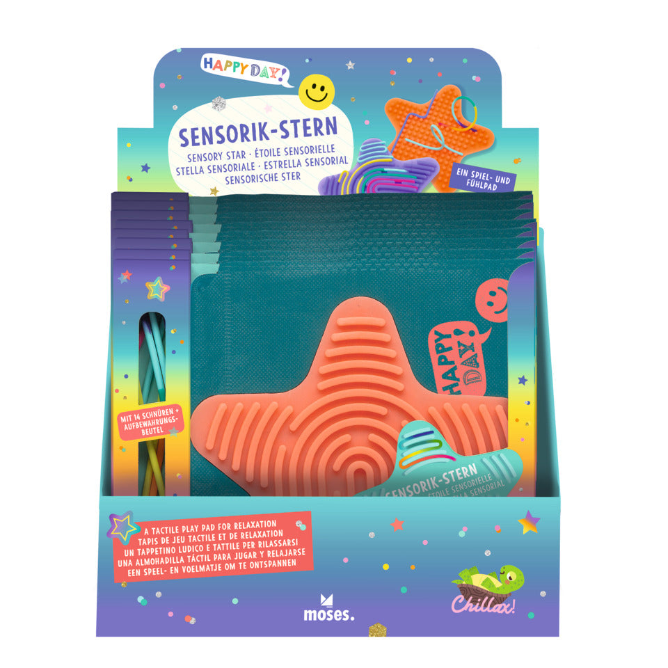 Kreativ-Spiel Happy Day Sensorik-Stern mit Silikonschnüren MOSES 38273 MOSES. 38273 mit Silikonschnüren