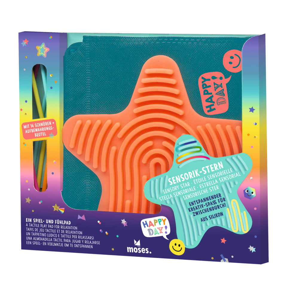 Kreativ-Spiel Happy Day Sensorik-Stern mit Silikonschnüren MOSES 38273 MOSES. 38273 mit Silikonschnüren