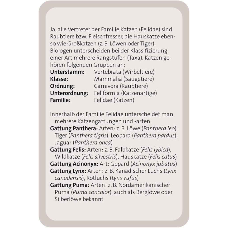 Kartenspiel Das große Katzen Quiz MOSES 53416 MOSES. 53416