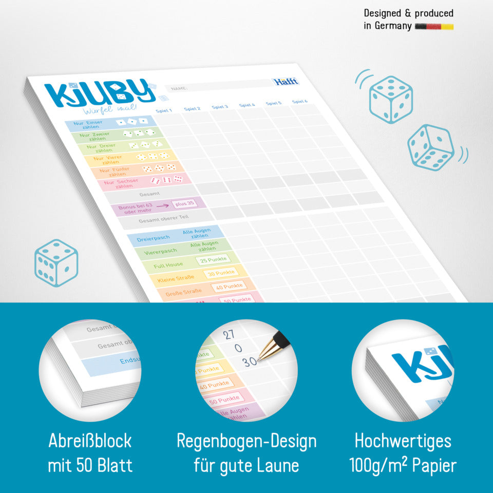 Würfelblock Kjuby-Würfel mal !, A5 PAPER&YOU 9708-3 PAPER&YOU 9708-3  50BL