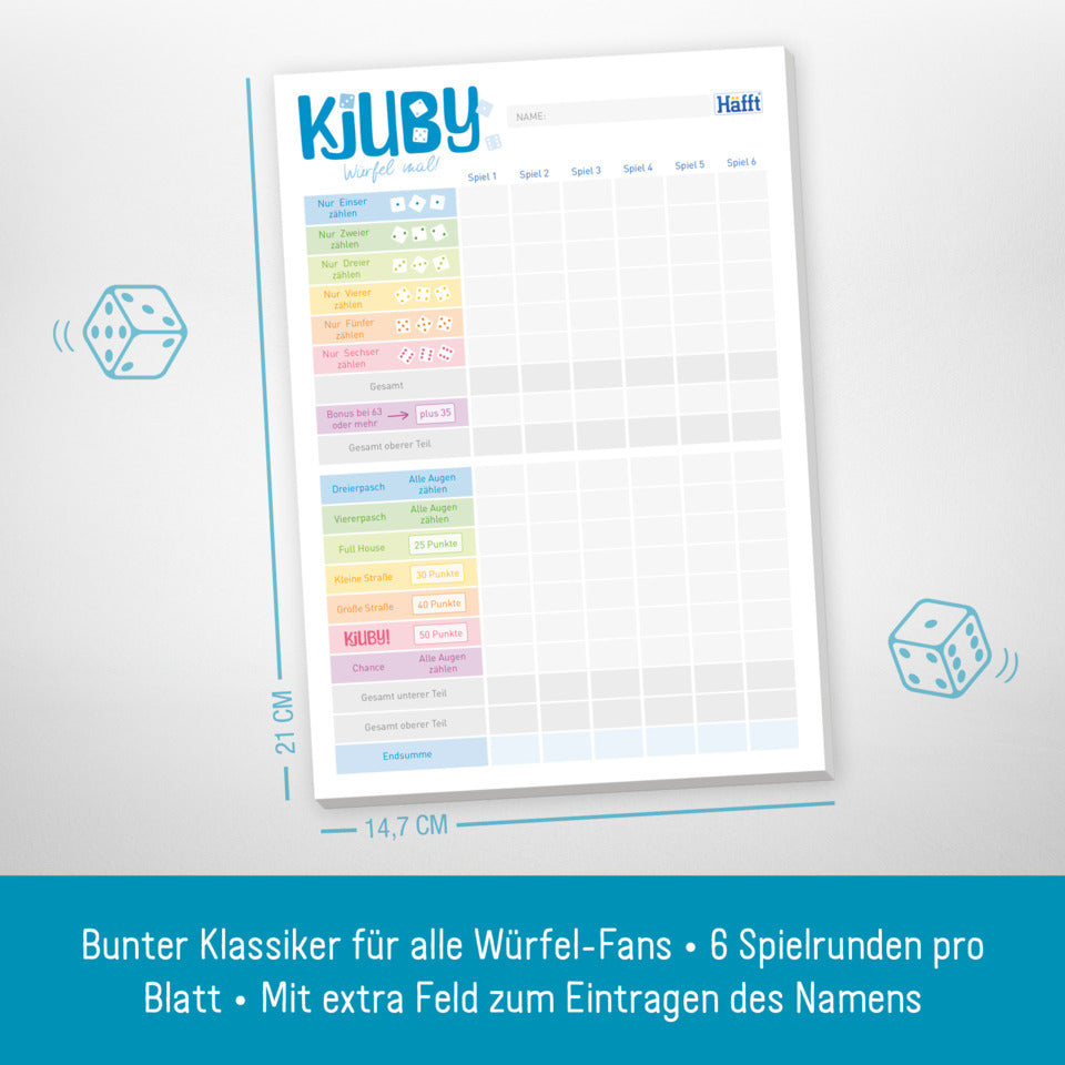 Würfelblock Kjuby-Würfel mal !, A5 PAPER&YOU 9708-3 PAPER&YOU 9708-3  50BL