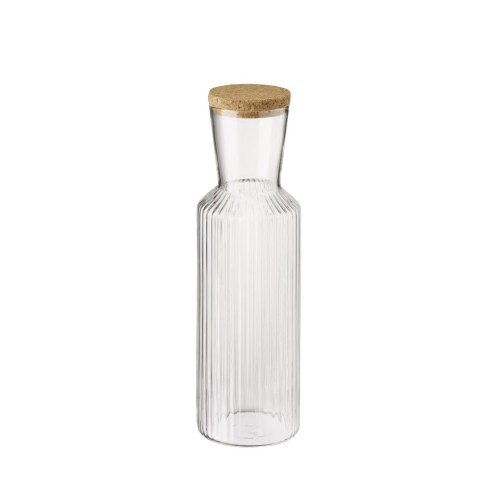 Glaskaraffe Lines mit Korkdeckel, 1L APS 10726
