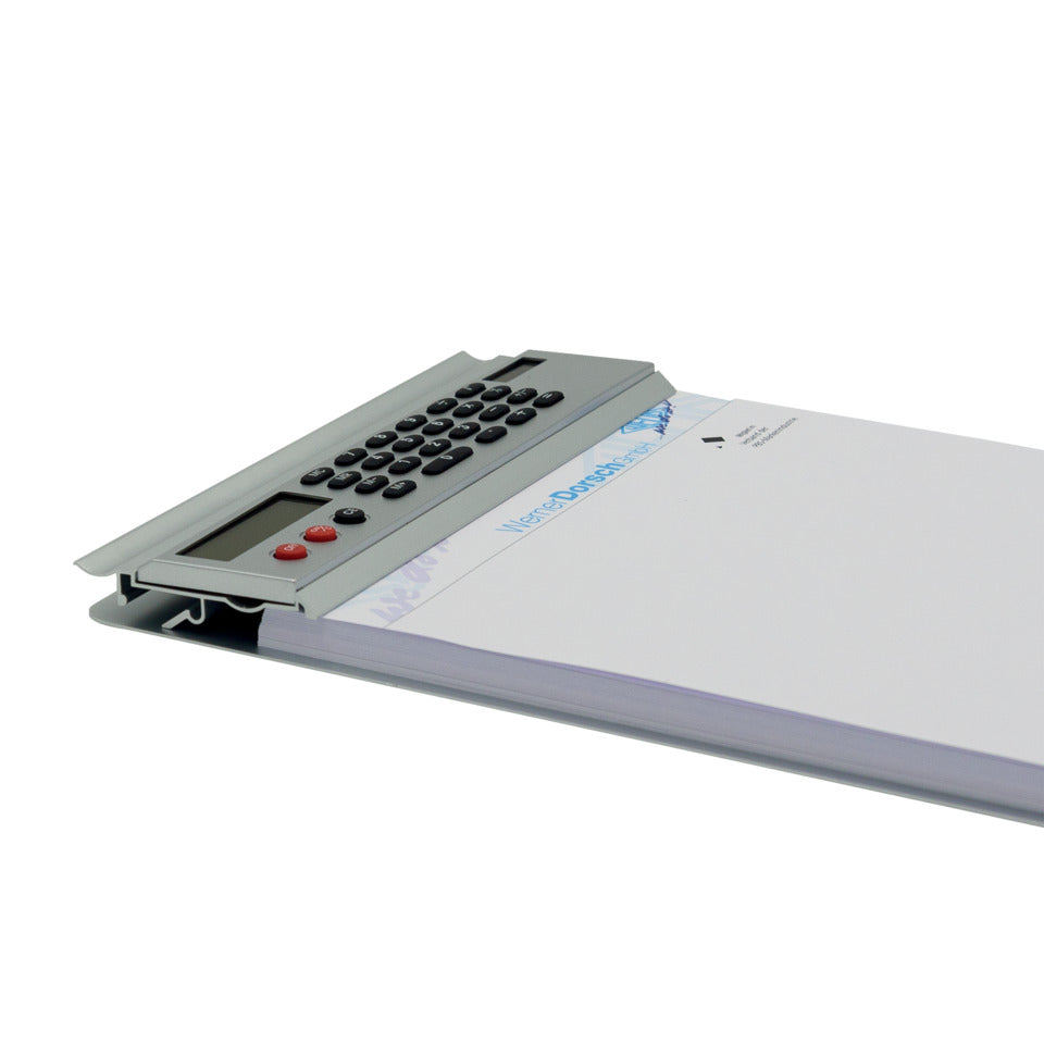 Klemmbrett +Solarrechner, A4, silber WEDO 57 954 WEDO 57 954 +Rechner
