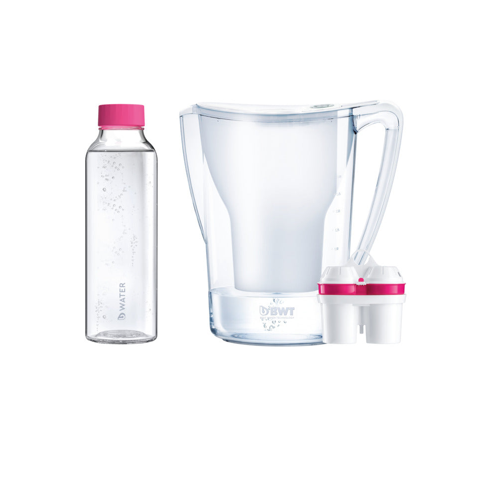 Tischwasserfilter AQUALIZER Home 2,6l + 1x Magnesium Mineralizer + Glasflasche BWT 626883 BWT 626883 + Glasflasche