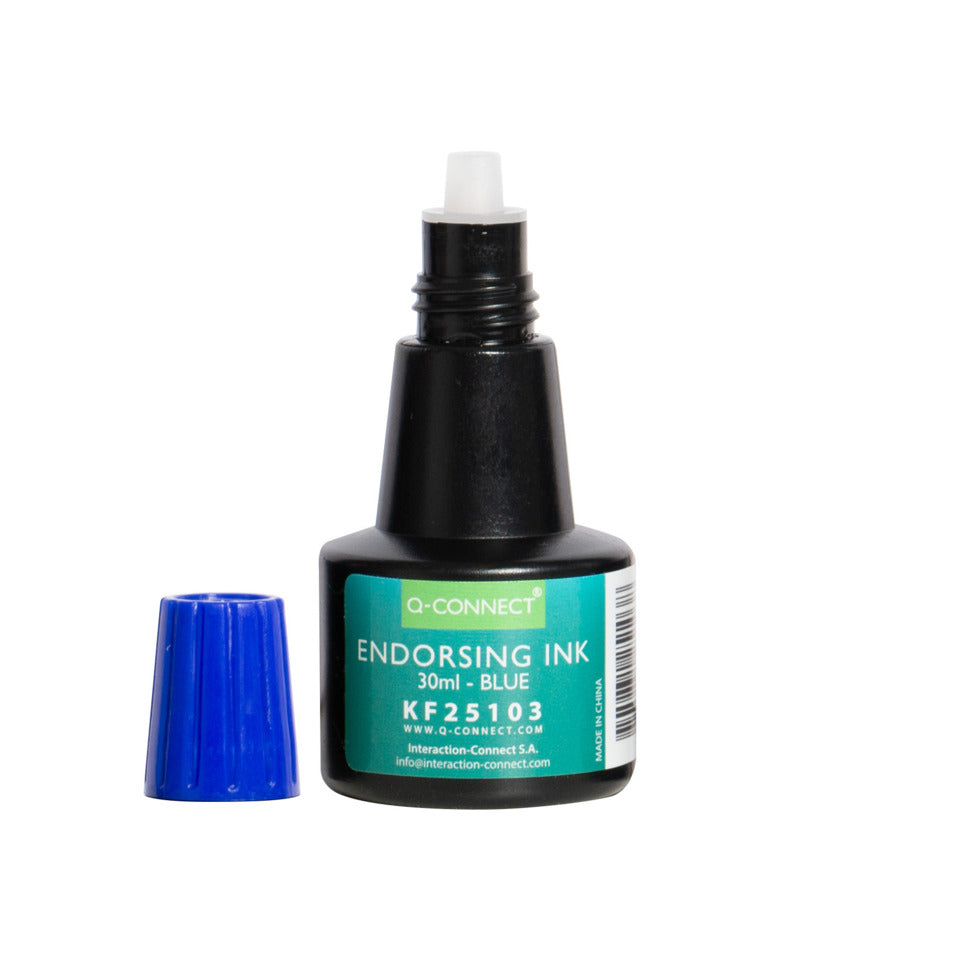 Stempelfarbe ohne Öl, 28ml, blau Q-CONNECT KF25103