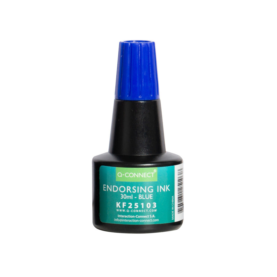 Stempelfarbe ohne Öl, 28ml, blau Q-CONNECT KF25103