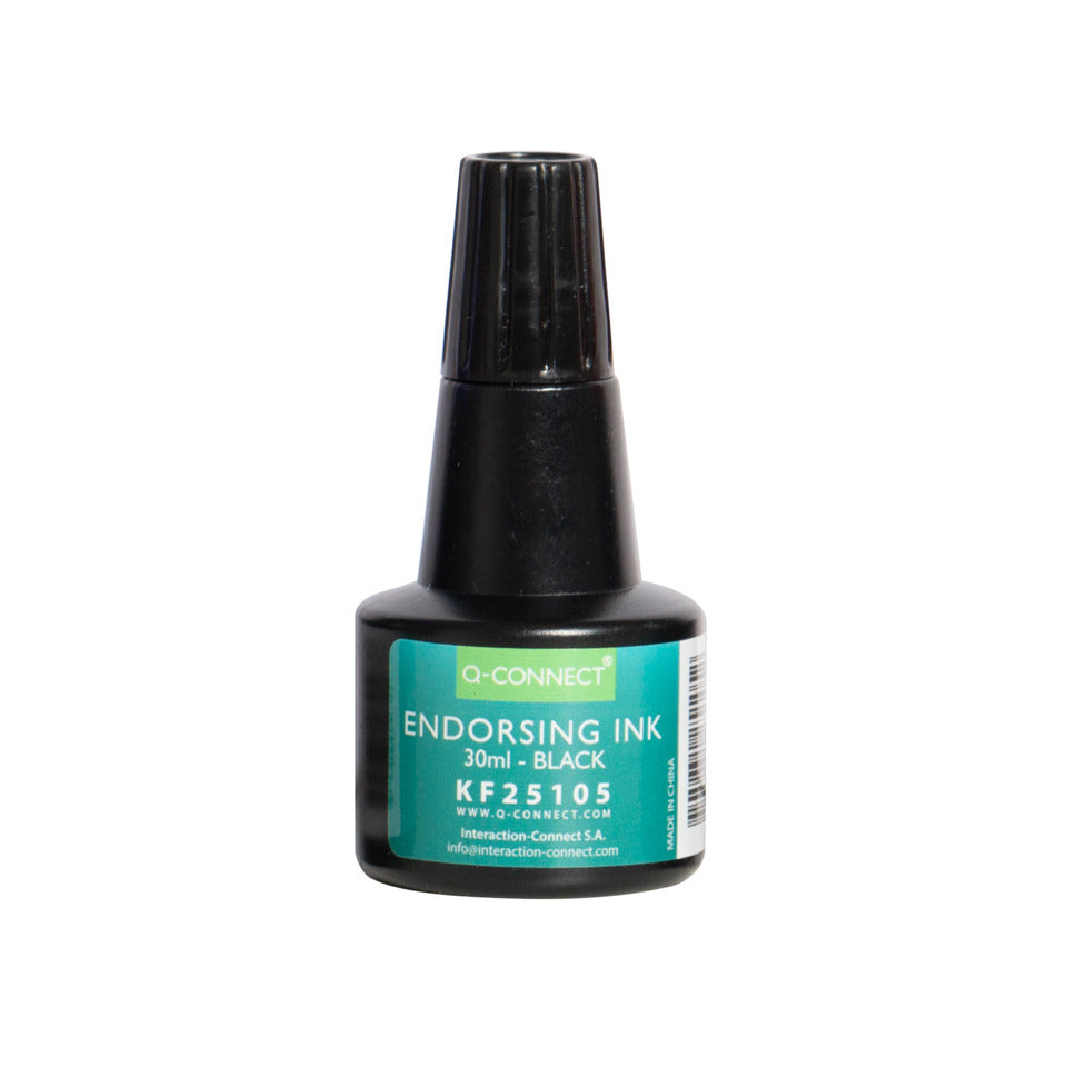 Stempelfarbe ohne Öl, 28ml, schwarz Q-CONNECT KF25105